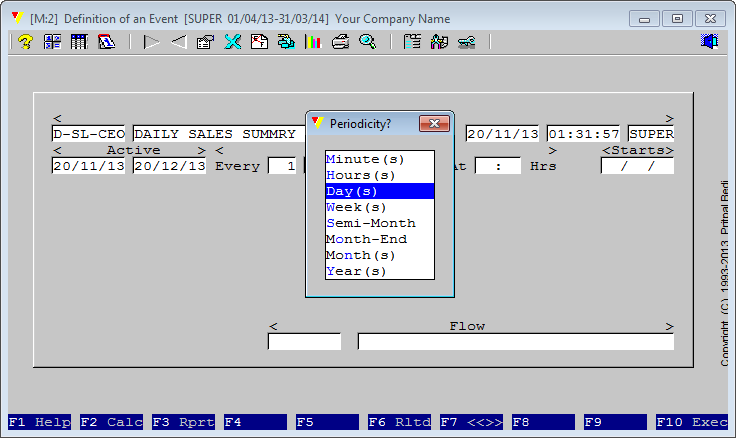 After providing a unique code/description and begining-end points, a time unit is requested. 