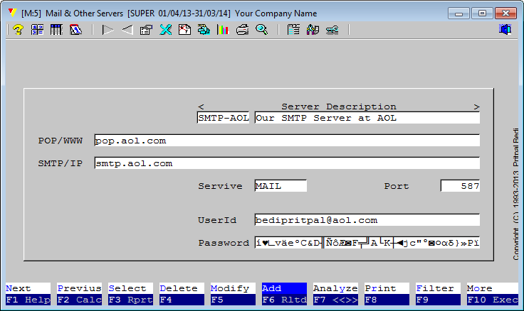 The module below depicts what contents an SMTP or POP3 server will require.