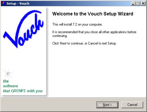 Setup wizard welcome page