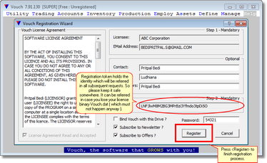 After <Initiate> process returns SUCCESS, its contents can be accessed by returning to Vouch Registration Wizard. 